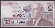 Maroko 10 dirham 1987 - król - stan bankowy UNC -