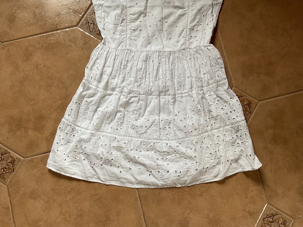 Biały Kombinezon Spodenki Sukienka Zara Boho S