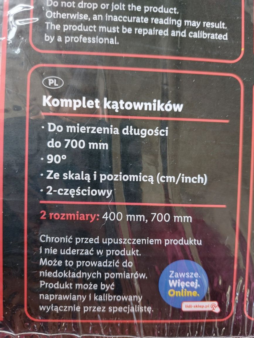 Zestaw kątowników stolarskich budowlanych Parkside kątownik poziomica