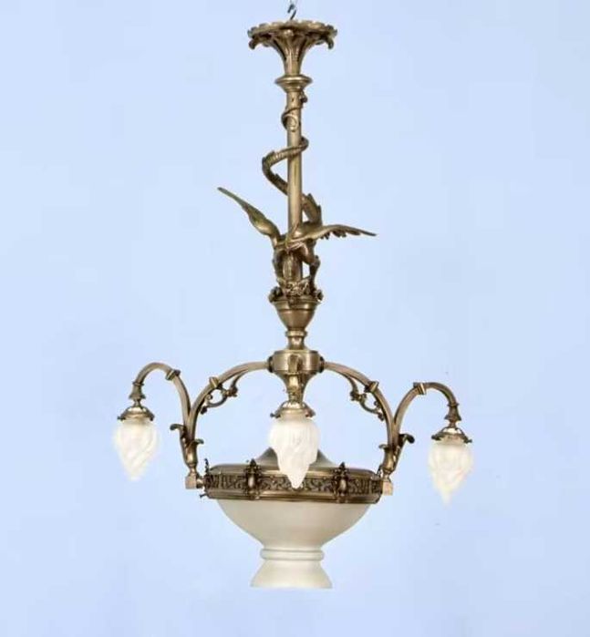 Антикварна люстра, готика, Ар-нуво, модерн