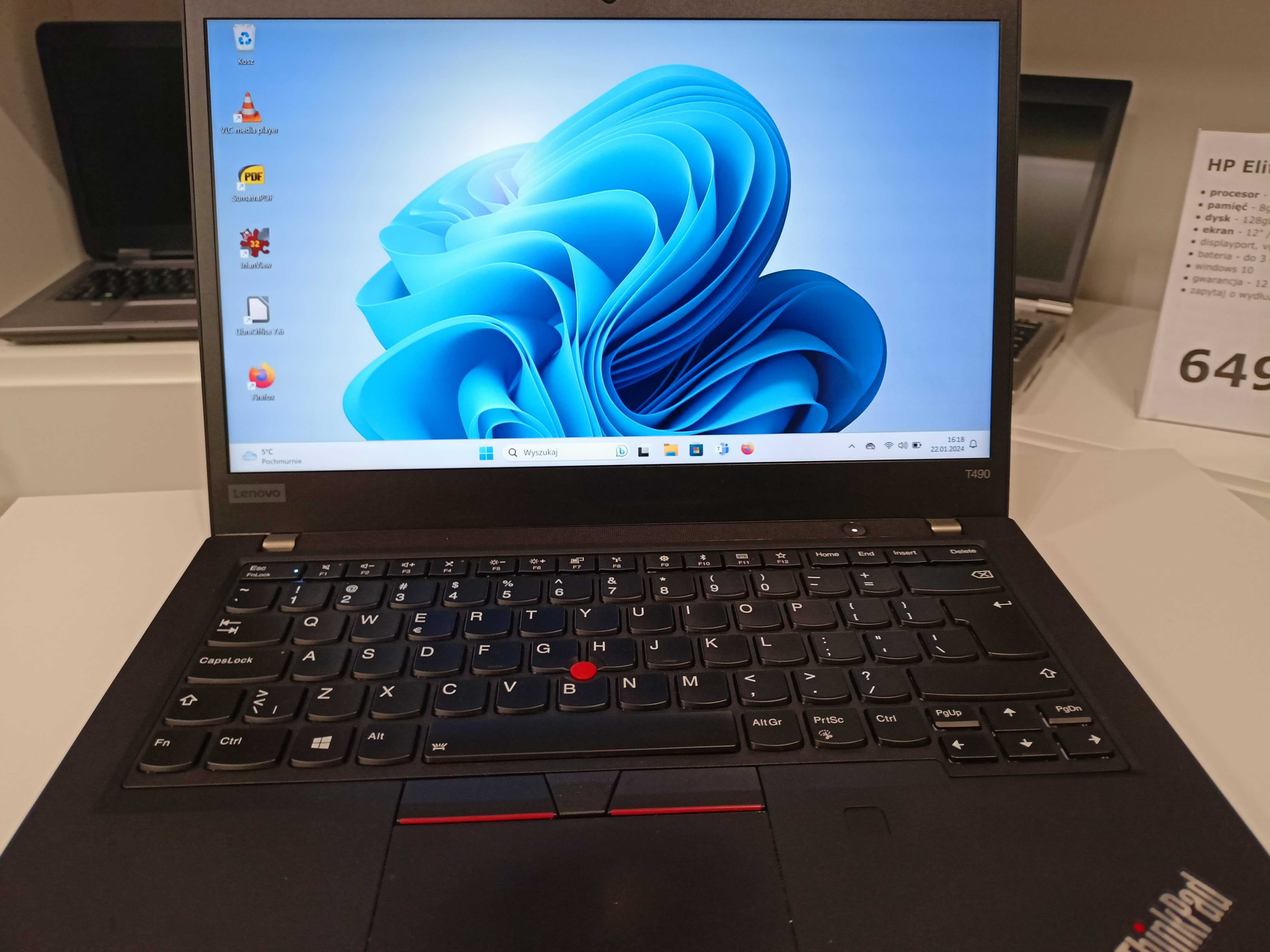Lenovo ThinkPad T490 i5-8365u 24gb 512gb 14" IPS FHD GW12MC FV23 RATY0