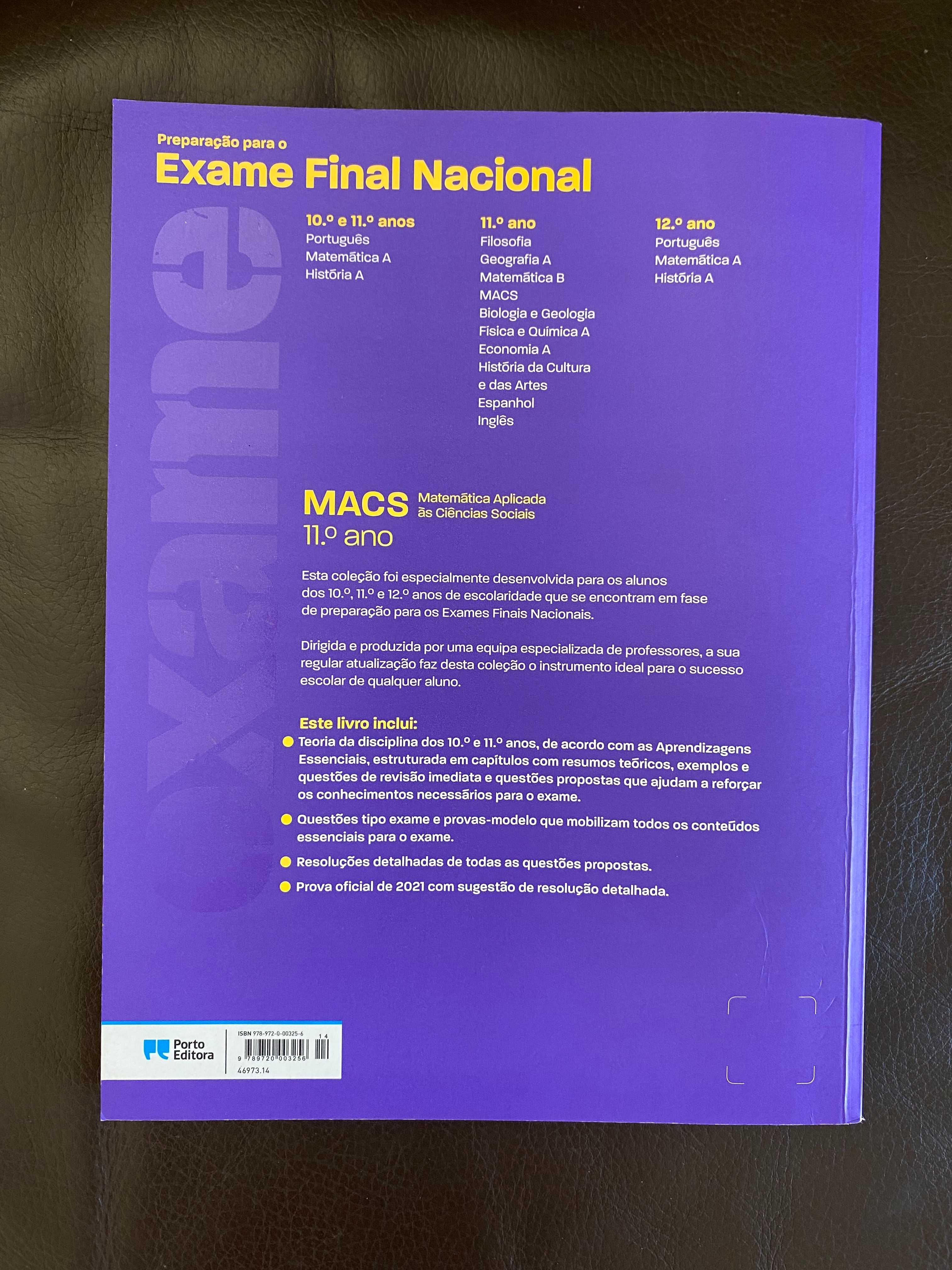 Livro Preparação para Exame Final Nacional de MACS (edição de 2022)