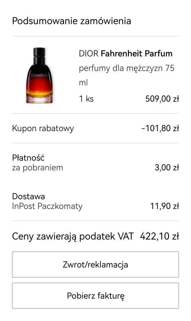 Dior Fahrenheit Parfum 75ml