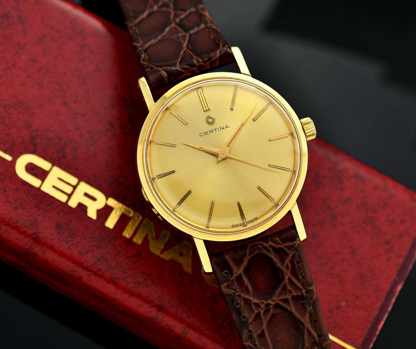 Zegarek mechaniczny CERTINA - ZŁOTO 14K - Vintage z lat 60' - Pudełko