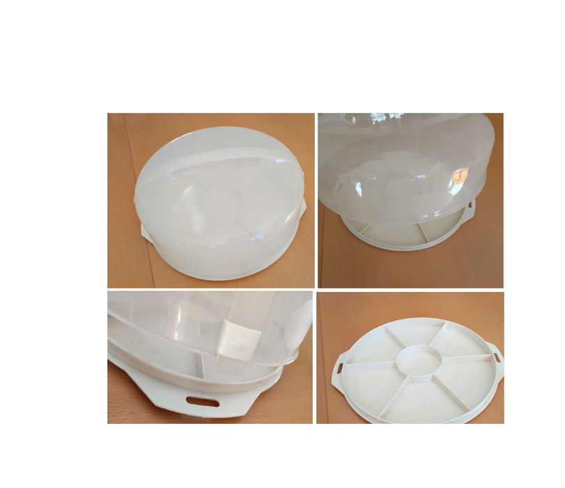 elegancki przezroczysty pojemnik na żywność tort ciasta patera sery