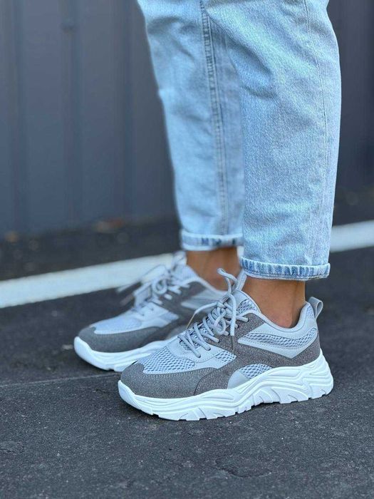 Жіночі кросівки Stilli (36-40) білі-рожеві сітка | кроссовки женские