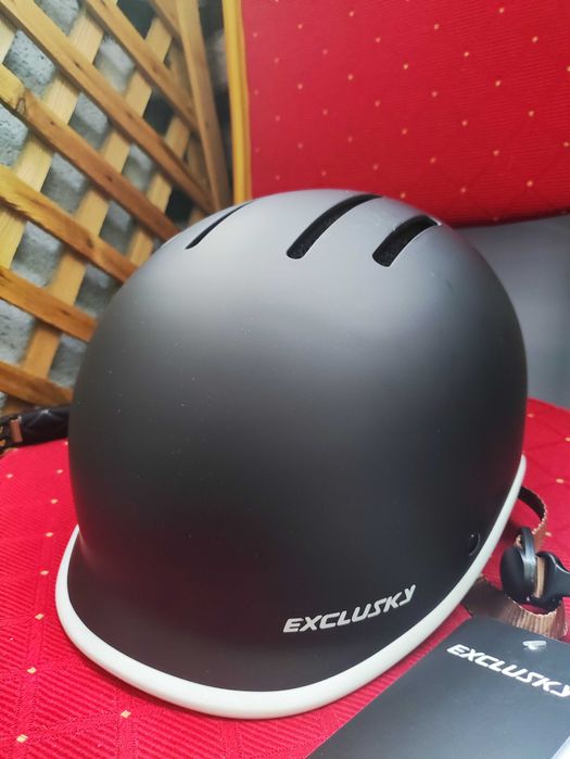 Kask Rowerowy Exclusky na Rower Skuter Hulajnogę czarny