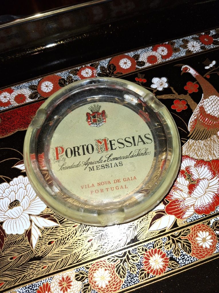 Cinzeiro em vidro antigo Porto Messias vinho vila nova gaia