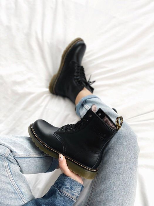 Ботинки женские Dr.Martens 1460 Black 11822006 Доктор Мартинс (ХУТРО)