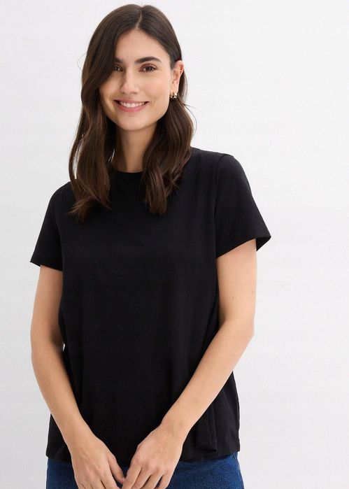 B.P.C 2-pak t-shirt ciążowy i do karmienia czarny 52/54.