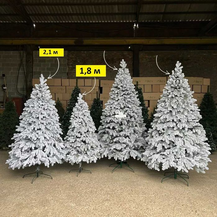 Штучна ялинка зелена засніжена. Елка искусственная литая заснеженная