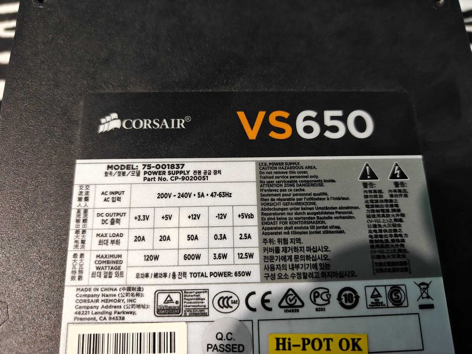 Zasilacz Corsair VS650