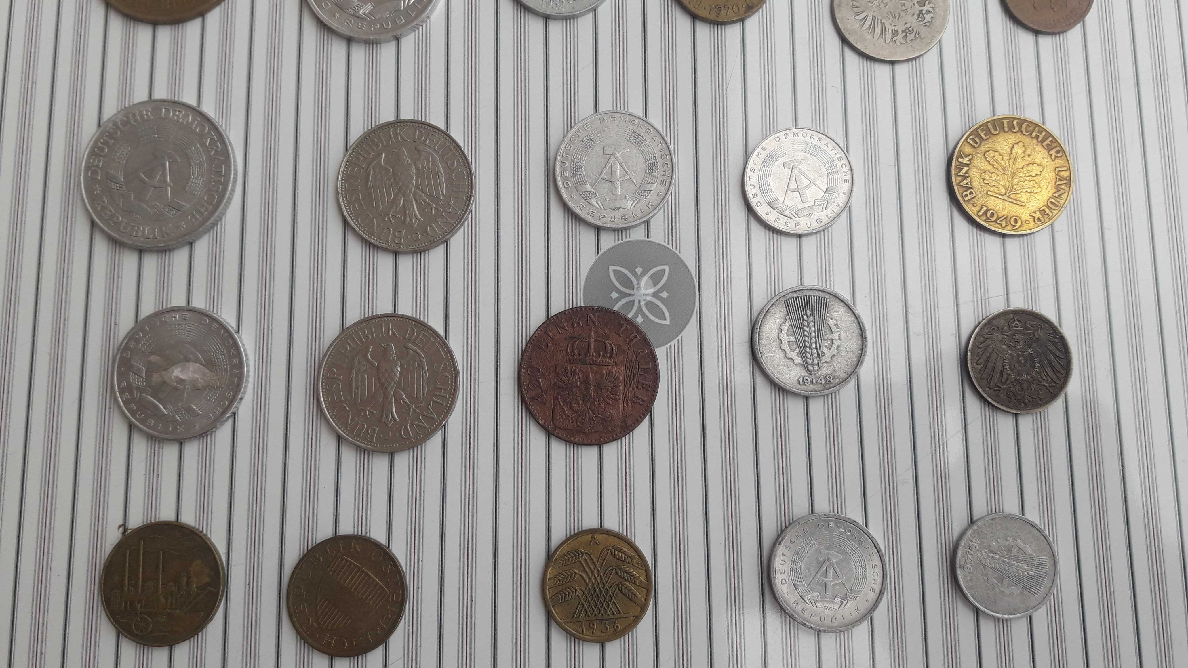 Zestaw monet fenigów/pfennig/marki