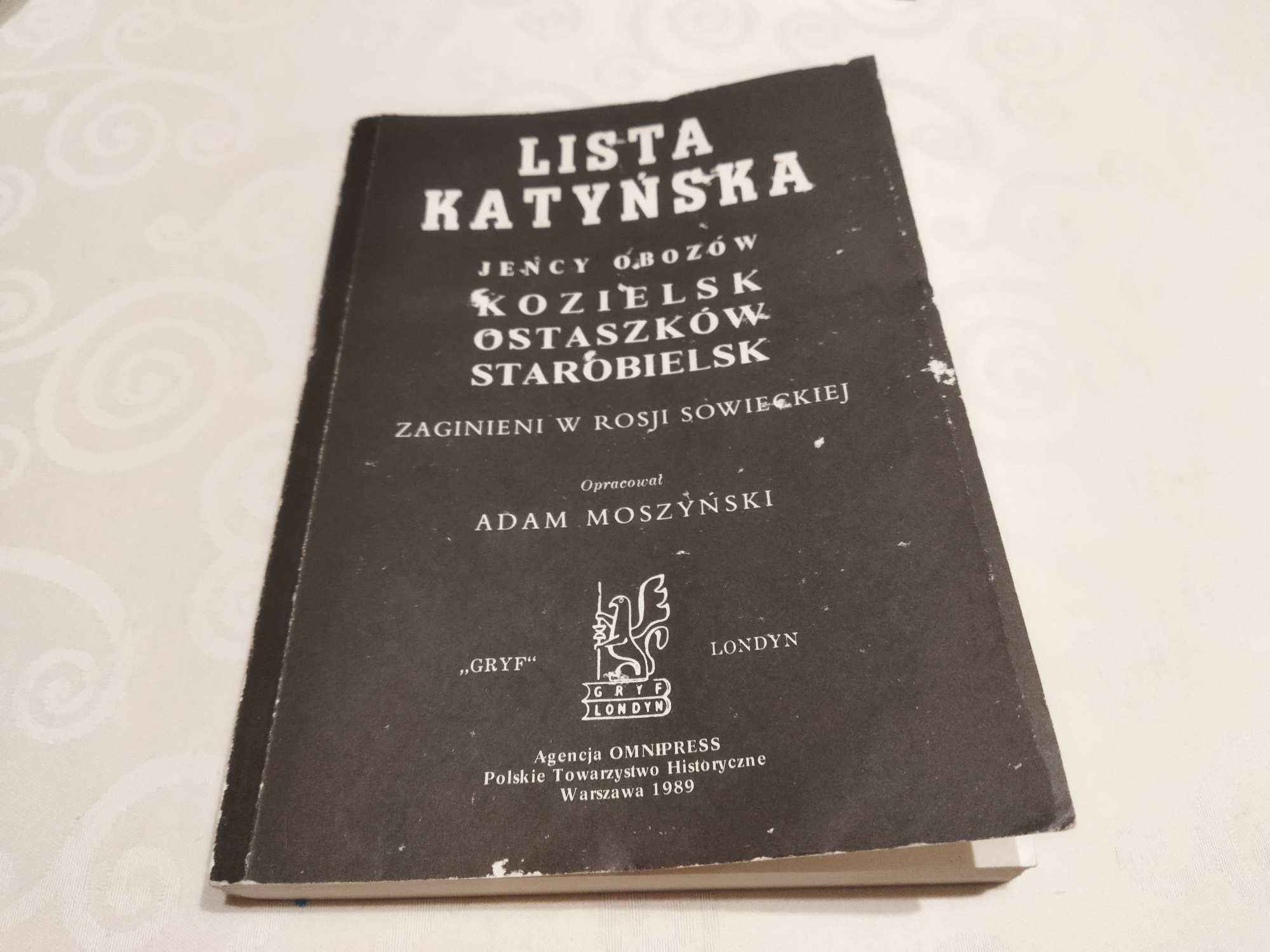 Książka "Lista katyńska" w opracowaniu Adama Moszyńskiego