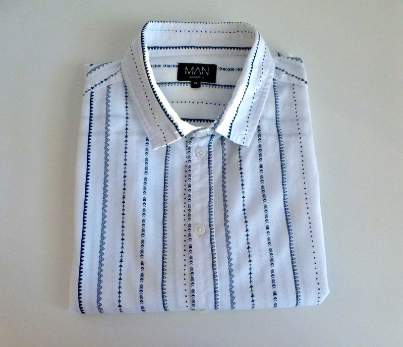 BoohooMAN męska letnia koszula z krótkim rękawem M