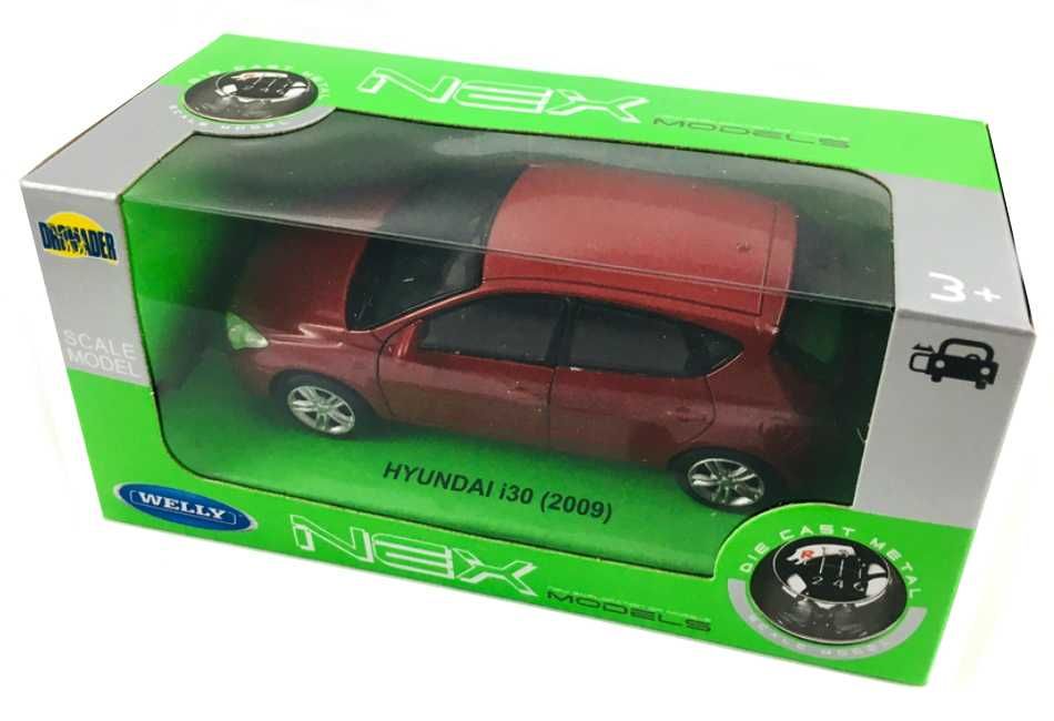 Hyundai i30 model metal WELLY 1:34 bordowy