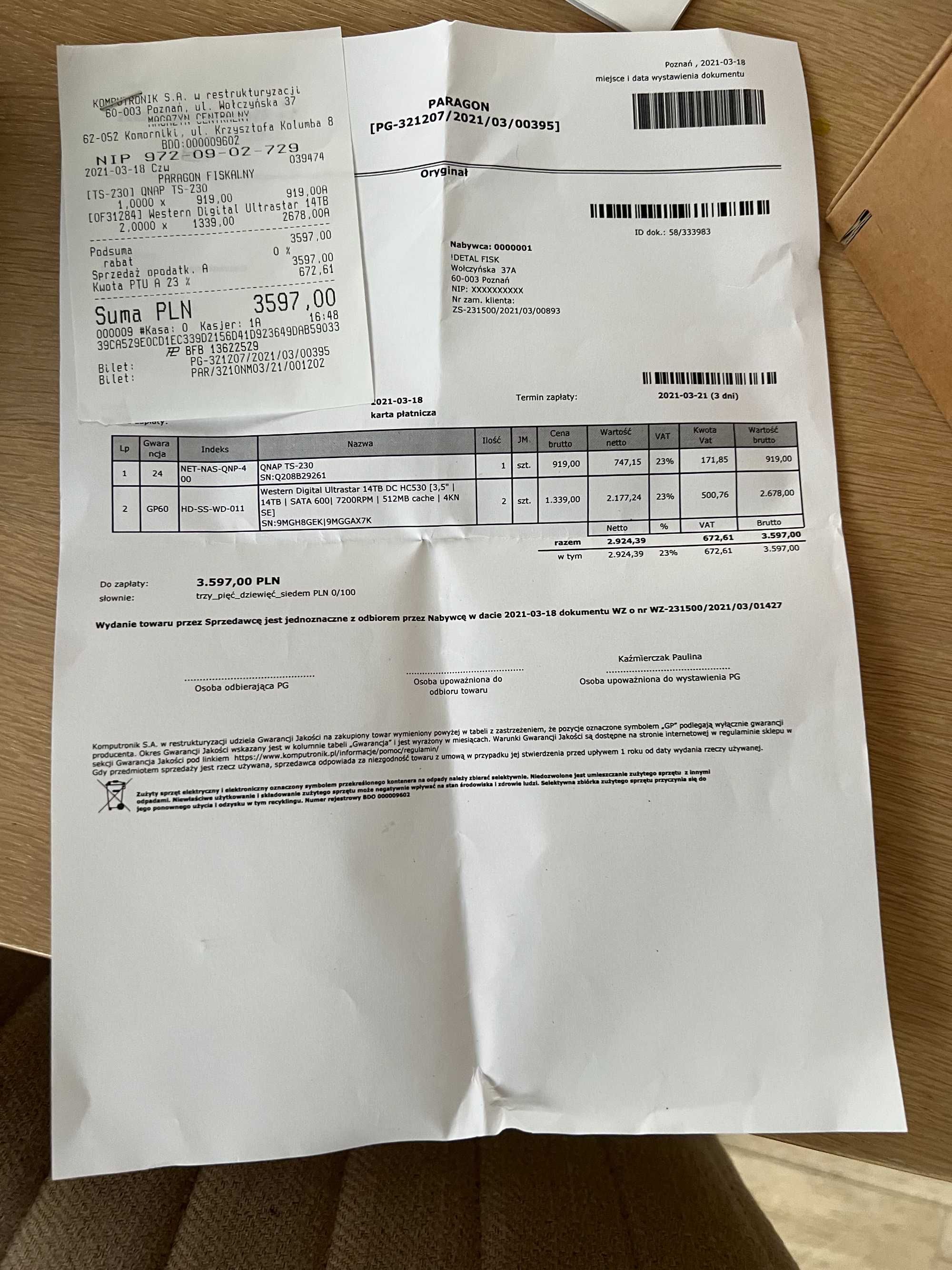 Serwer GNAP TS-230 bez dysków