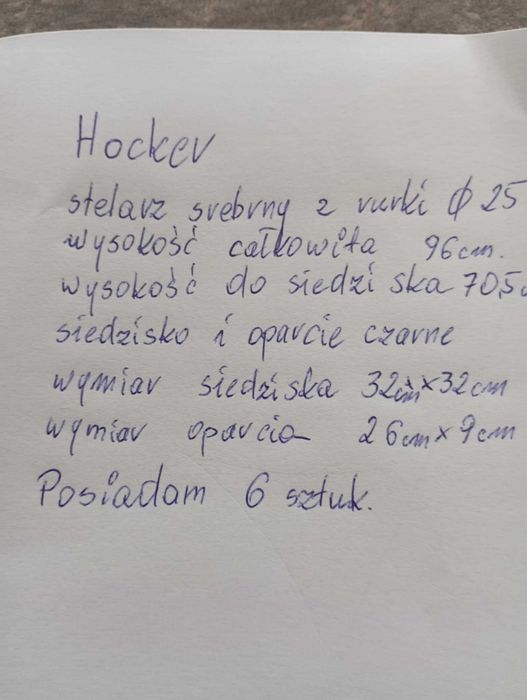Krzesła rozkładane HockerSprzedam