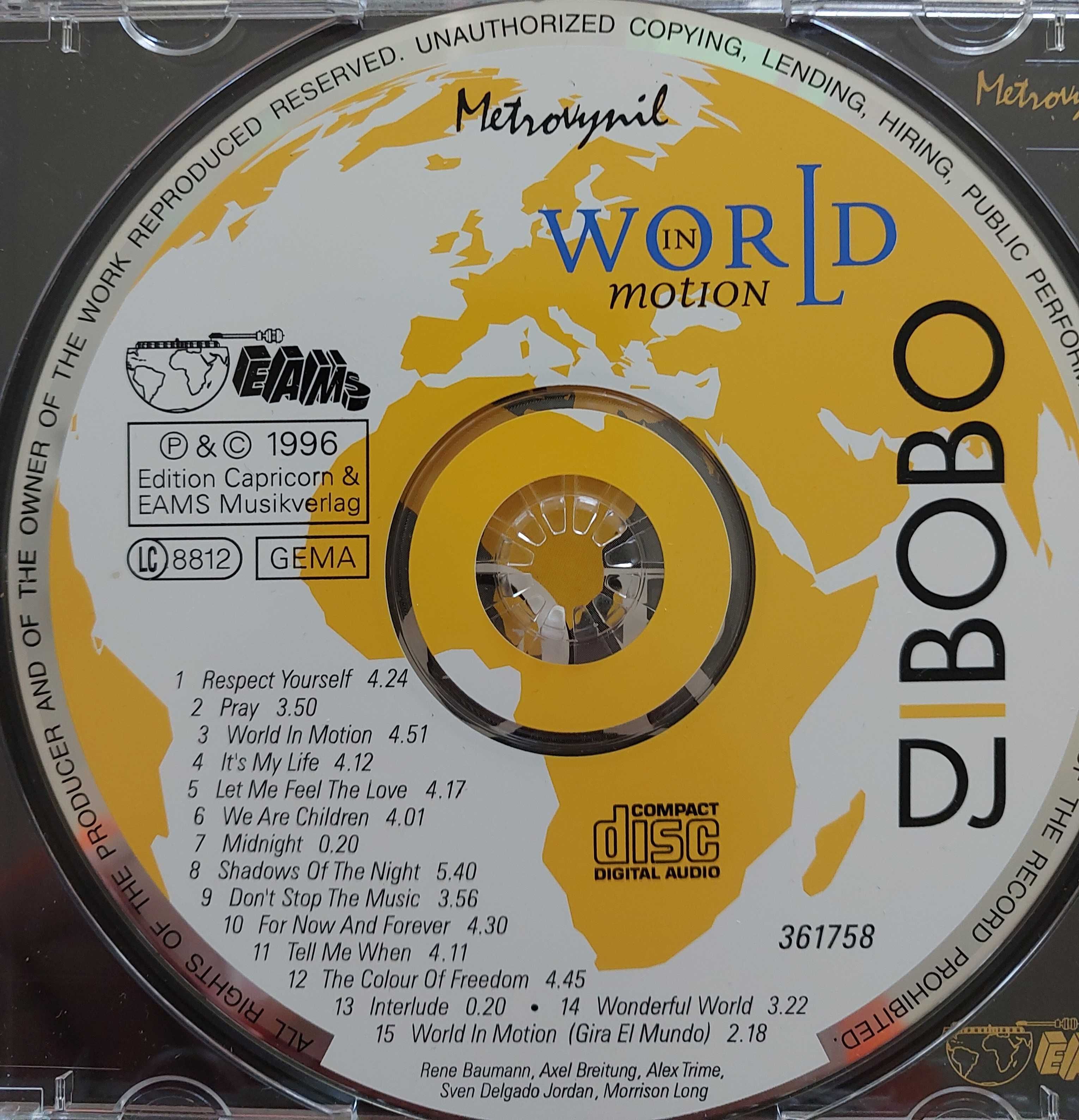 DJ Bobo World In Motion CD Oryginał Switzerland