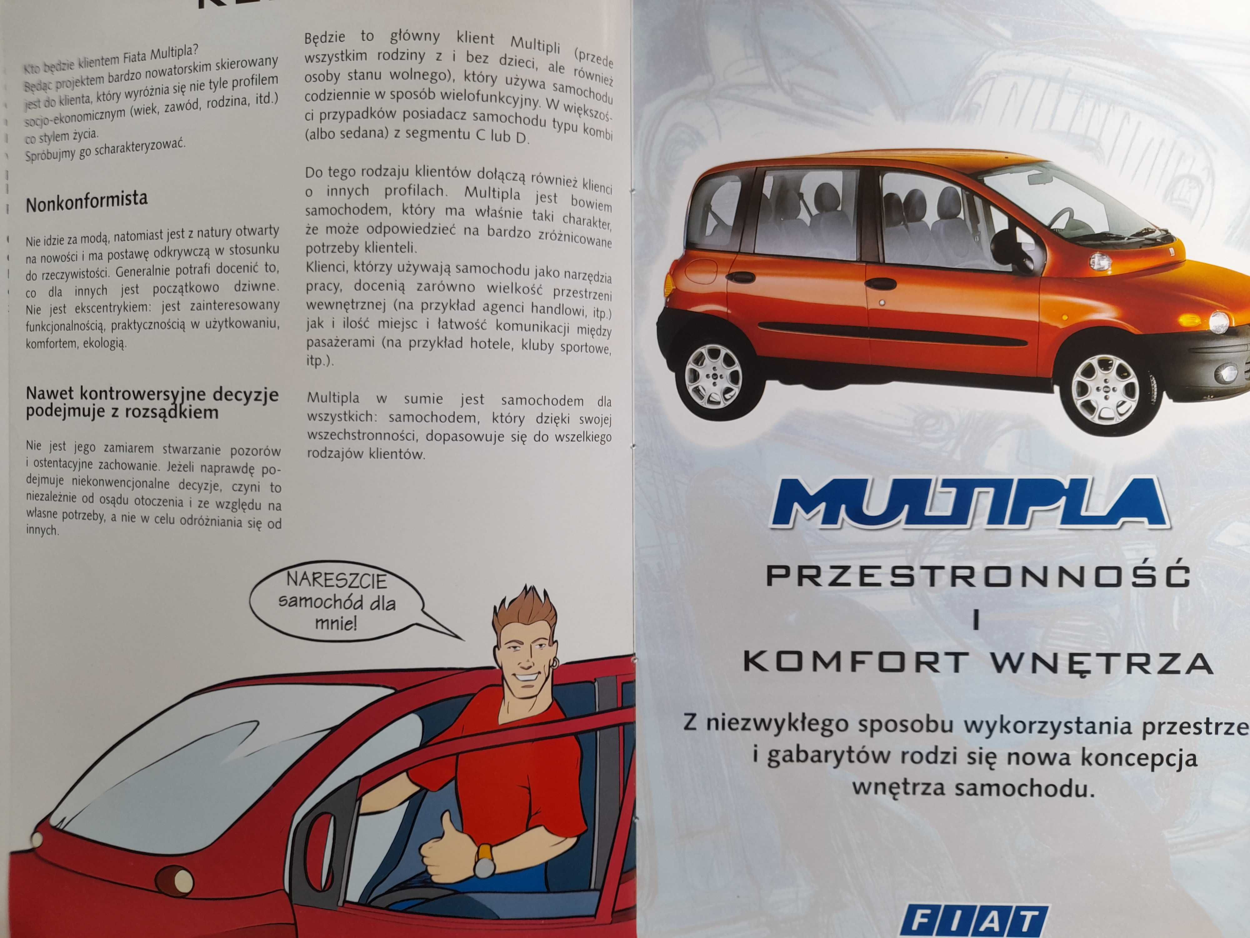 FIAT Multipla podręcznik dla sprzedawców rok 1998