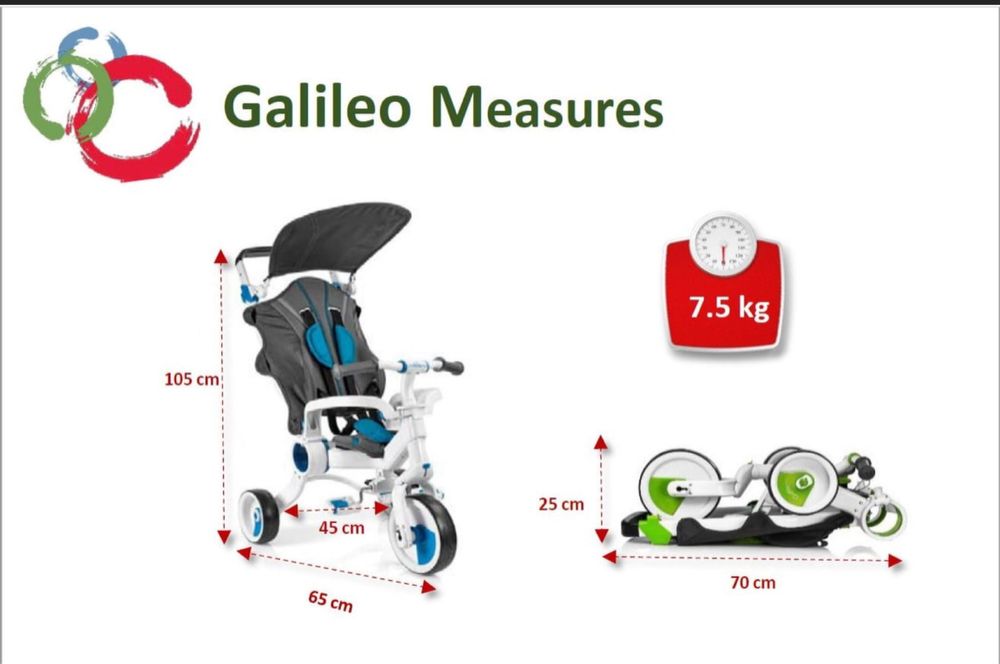 Spacerówka i rowerek trójkołowy 2w1 Galileo Strollcycle