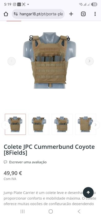 Colete airsoft usado poucas vezes