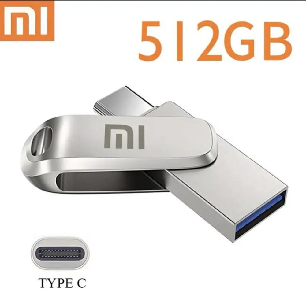 USB флешка Xiaomi 2 в 1, перехідник на Тype C, 512 мб 1ГБ, 2ТБ USB 3,1
