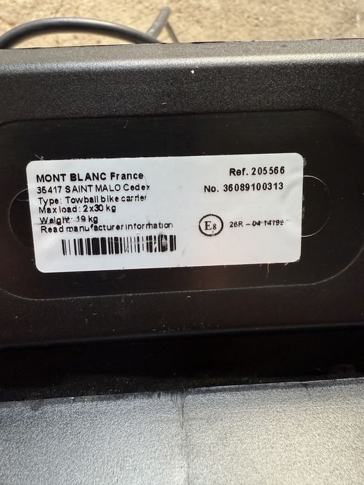 Platforma roweroma i Box Mont Blanc , Thule