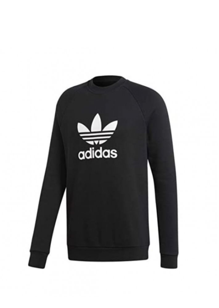 Черная толстовка adidas trefoil crew black р. s