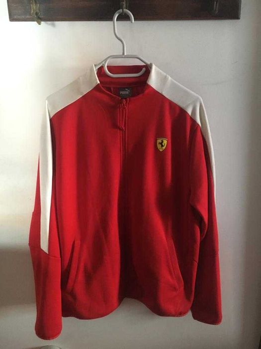 Puma Scuderia Ferrari Manga Comprida Zip Up Vermelho e Branco Tamanh/L