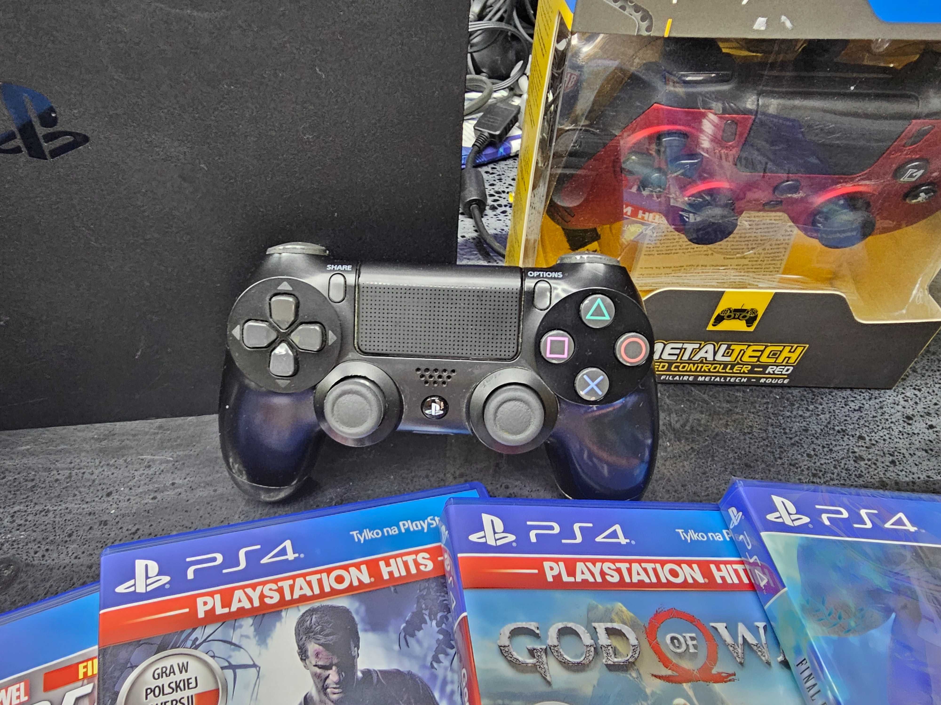 Konsola PS4 Playstation 4 SLIM 1TB + 2 pady 4 gry ładowarka GW6 SKLEP