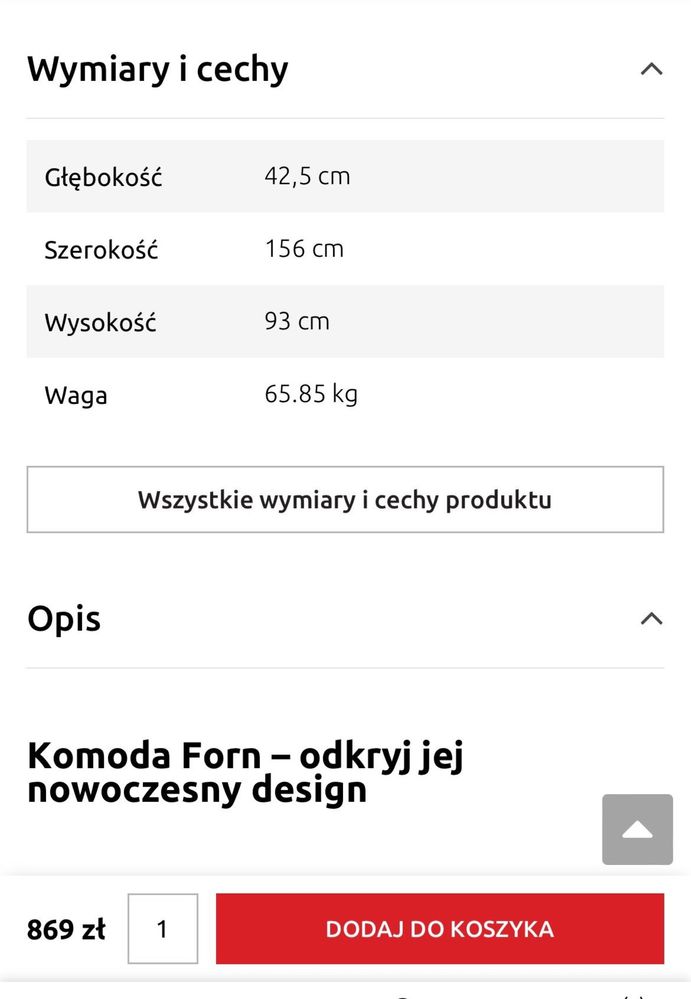 Zestaw Szafa komoda i pułka