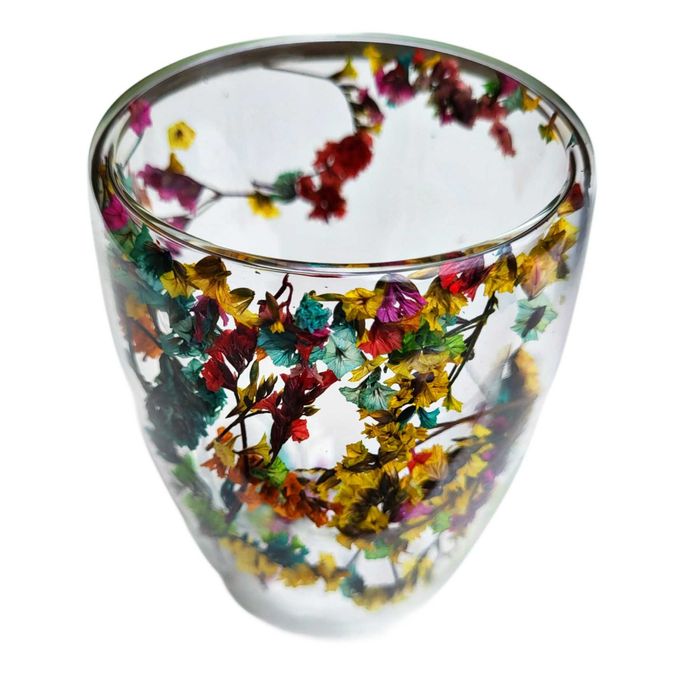 Стакан стеклянный с двойным дном "Сухоцветы" 450 мл