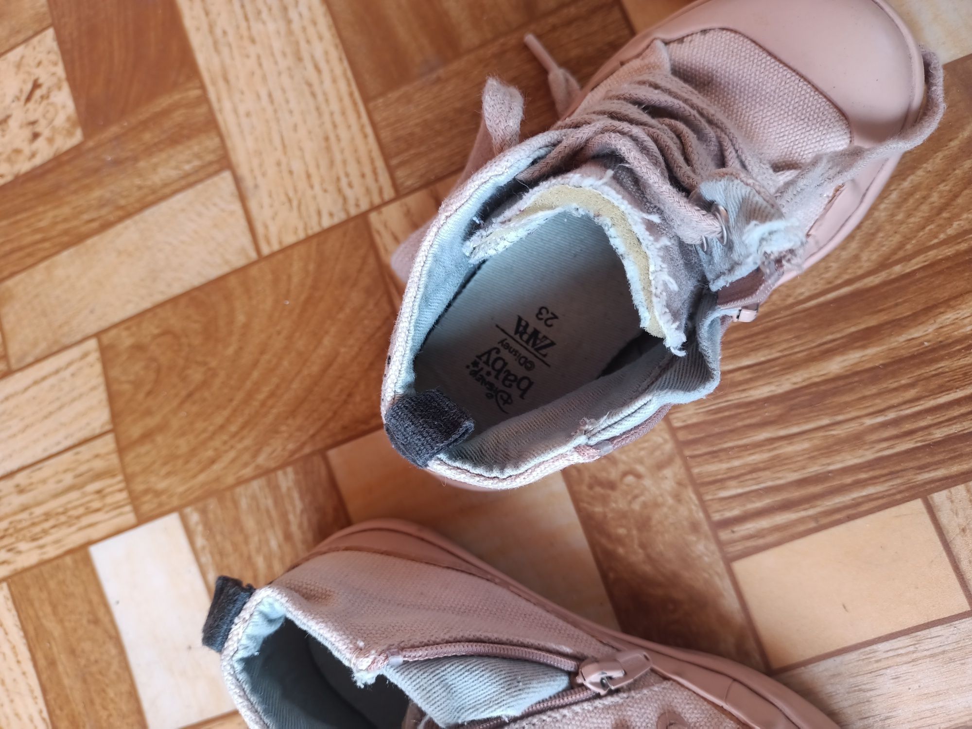 Продам дитячі текстильні макасини кросівки Zara Mini 23 р.