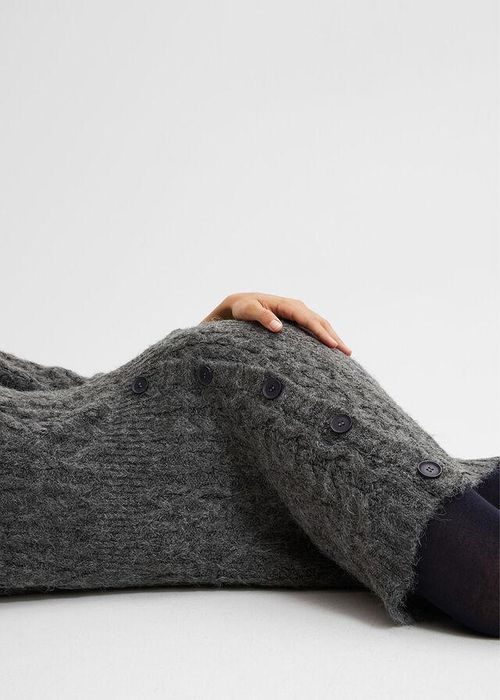 B.P.C sukienka dzianinowa szara z guzikami 36/38.