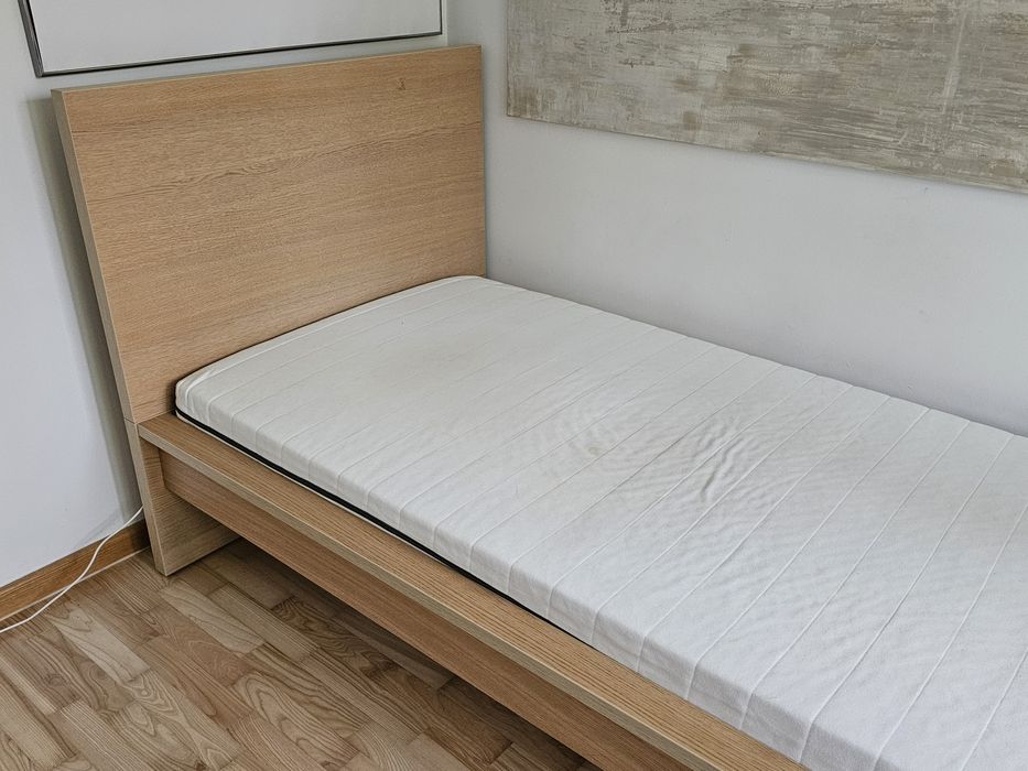 Łóżko MALM 90x200 okleina dębowa
