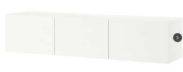 BESTÅ Móvel de TV c/portas, branco/Lappviken branco, 180x42x38 cm