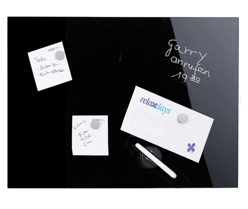 Tablica magnetyczna do pisania,bez ramy, szklana,60x40 cm czarna