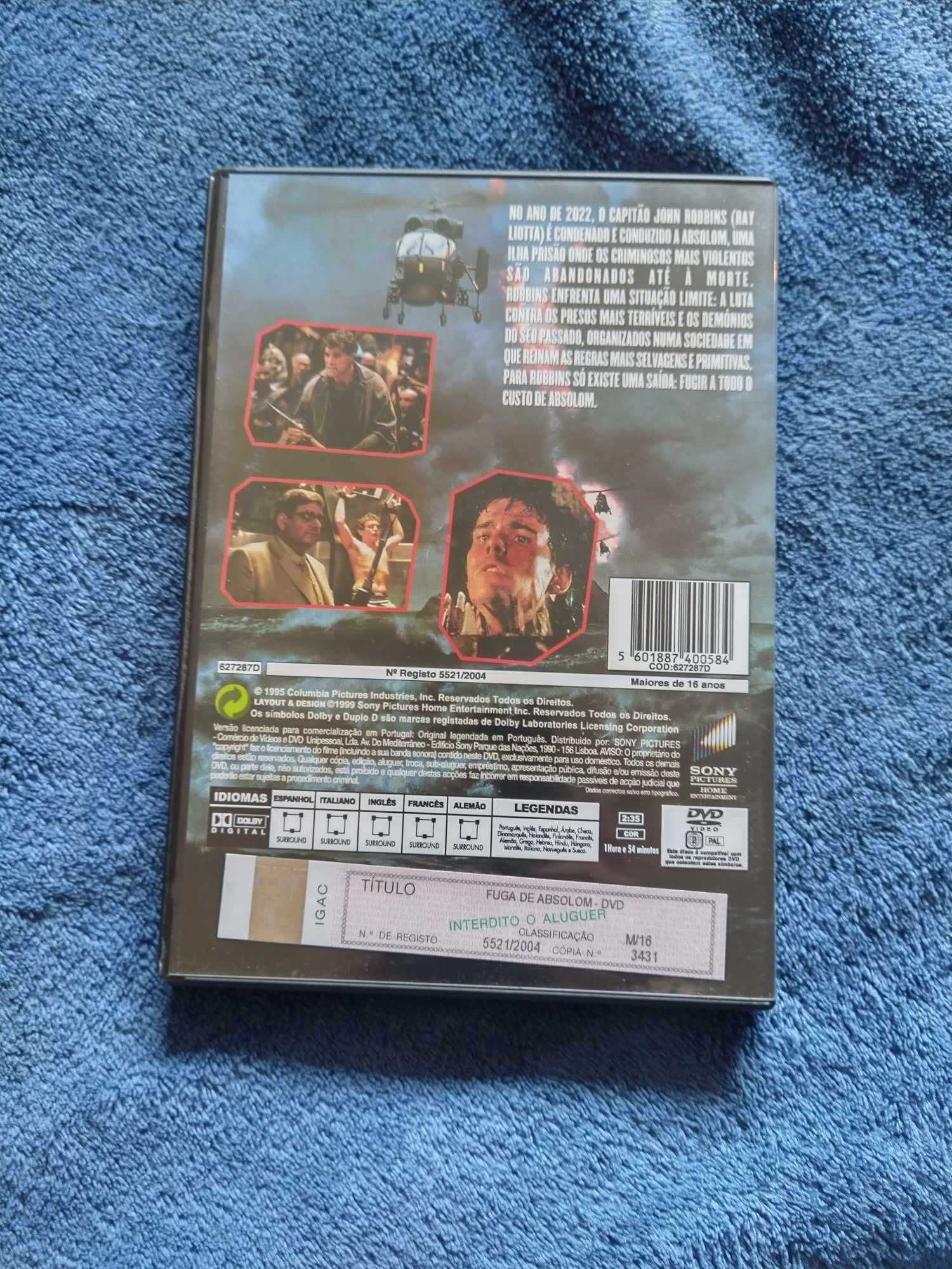 Dvd Fuga de Absolom (1994) Como novo