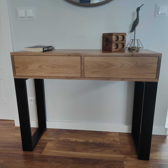 Konsola dębowa Loft. Lity dąb.