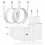 zestaw 2 x szybka ładowarka + kabel usbc do iphone'a