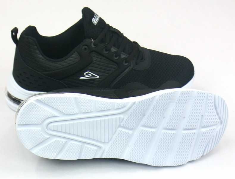 Męskie wygodne czarne buty sportowe lekkie sneakersy rozmiar 44