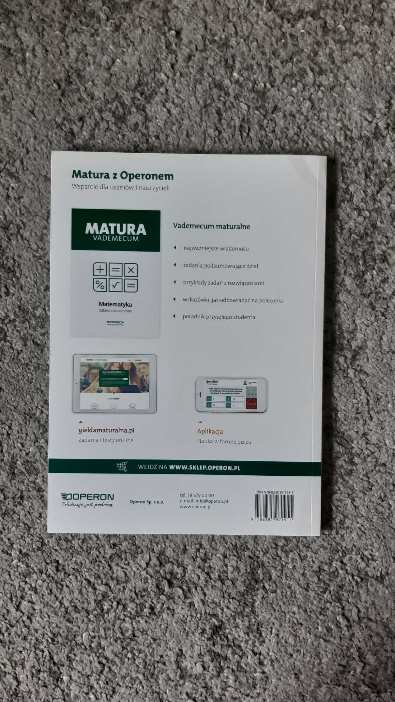 Testy i arkusze z odpowiedziami Matura Operon Matematyka z. roz.