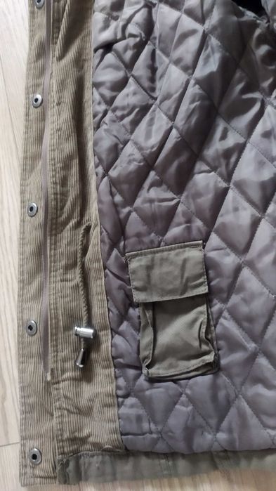 Biaggini kurtka damska ocieplana przejściowa khaki futerko bez kaptura