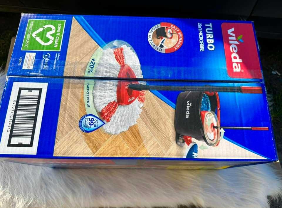 VILEDa Mop obrotowy turbo 2w1 MICROFIBRE + PŁYN AJAX 1L