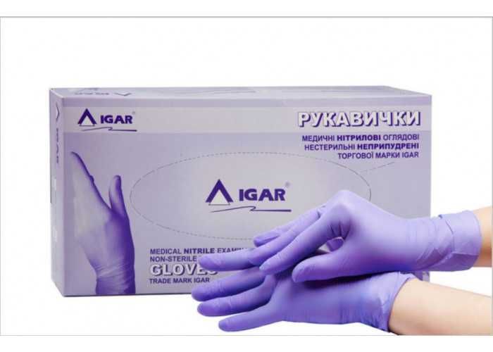 Рукавички нітрілові  неприпудрені Igar 200 шт./100 пар