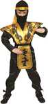 Dress Up America Złoty kostium ninja - kostium wojownika samuraja