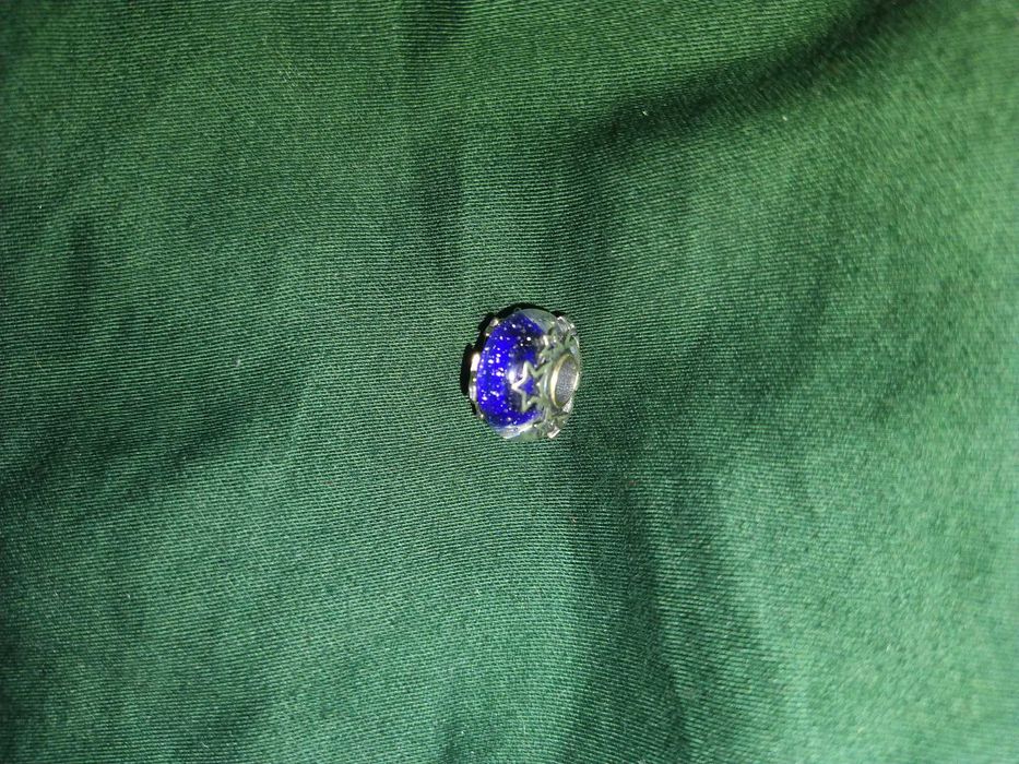 Charms, koralik granatowy, gwiaździste niebo