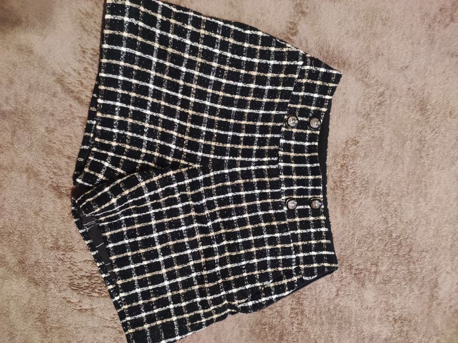 Твідові шорти (чорні з золотою ниткою)