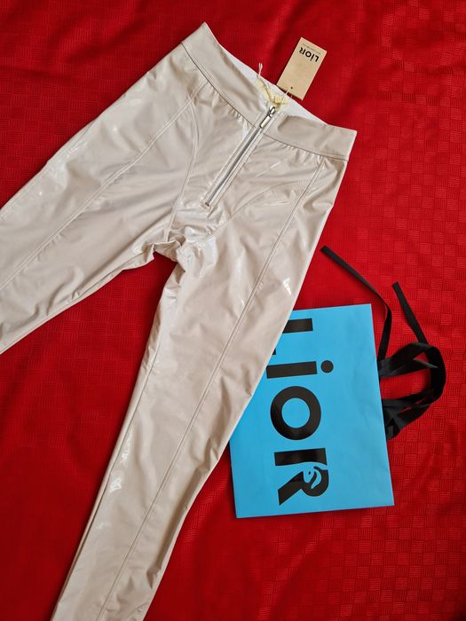 Лакові бежеві лосини Lior Ліор розмір L PUSH UP штани